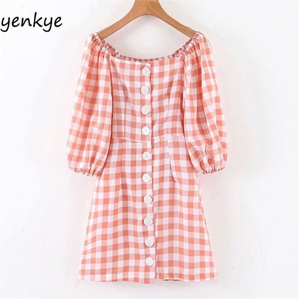 vintage plaid off shoulder dress women front button lantern sleeve a-line mini summer sdp6592 210514, Black;gray
vintage plaid off shoulder dress women front button lantern sleeve a-line mini summer sdp6592 210514, Black;gray