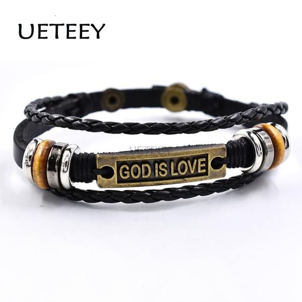 god is love leather bracelet letter men and women multi-layer stainless steel braided charm bracelets, Golden;silver
god is love leather bracelet letter men and women multi-layer stainless steel braided charm bracelets, Golden;silver