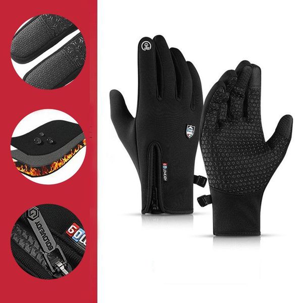 cycling gloves winter bicycle warm touchscreen full finger waterproof outdoor bike skiing motorcycle adjustable zipper, Black
cycling gloves winter bicycle warm touchscreen full finger waterproof outdoor bike skiing motorcycle adjustable zipper, Black