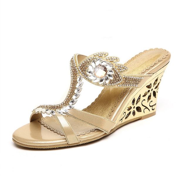 women summer open toe lady wedges high heel rhinestone slippers shoes plus size 34-40 girl sequin slipper slides shoes c0041, Black
women summer open toe lady wedges high heel rhinestone slippers shoes plus size 34-40 girl sequin slipper slides shoes c0041, Black