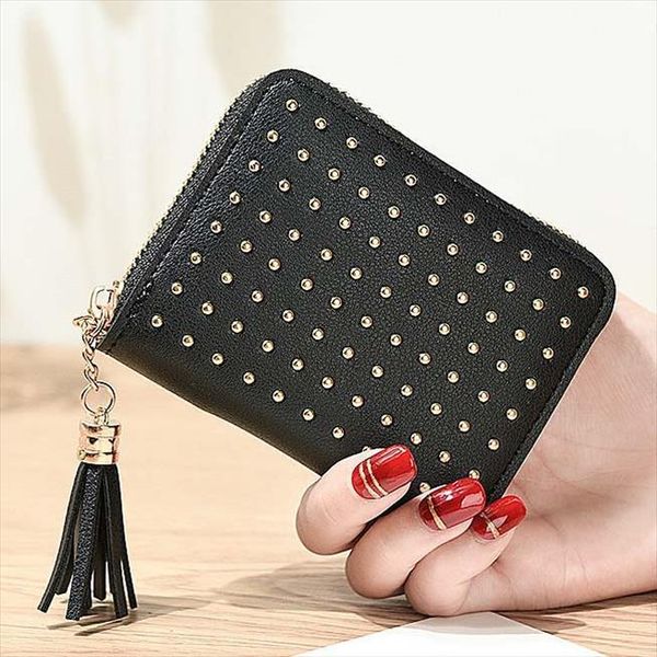 tassels women wallets zipper coin purse rivets moneybags lady purses girls short wallet id holder burse mini bag flaps, Red;black
tassels women wallets zipper coin purse rivets moneybags lady purses girls short wallet id holder burse mini bag flaps, Red;black