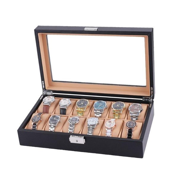 watch boxes & cases 6/12 slot box carbon fiber wrist display storage holder organizer case jewelry dispay, Black;blue
watch boxes & cases 6/12 slot box carbon fiber wrist display storage holder organizer case jewelry dispay, Black;blue