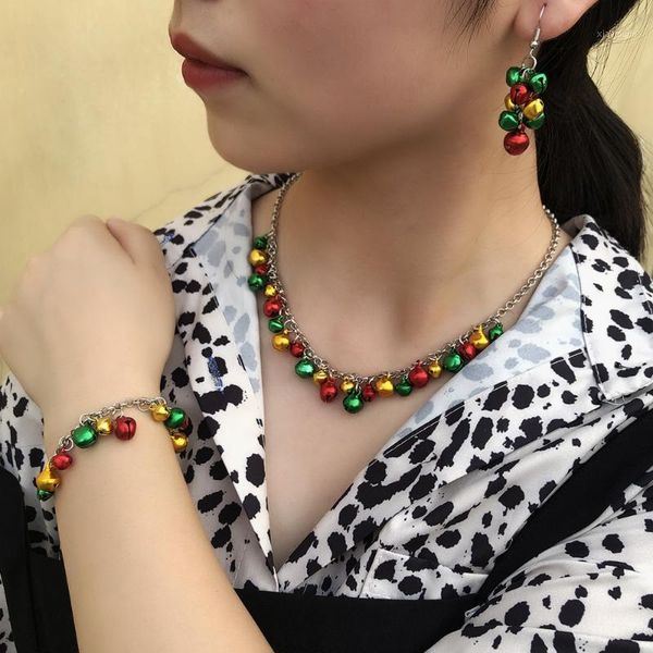 earrings & necklace wgoud creative stylish colorful bell christmas jewelry set fashion holiday earring bracelet and women, Silver
earrings & necklace wgoud creative stylish colorful bell christmas jewelry set fashion holiday earring bracelet and women, Silver