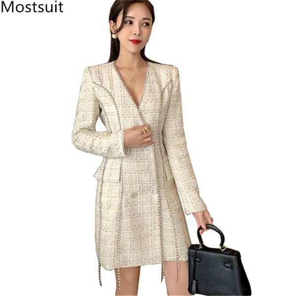 winter tweed diamonds beading suit dress women long sleeve v-neck double breasted mini es vintage elegant ladies 210513, Black;gray
winter tweed diamonds beading suit dress women long sleeve v-neck double breasted mini es vintage elegant ladies 210513, Black;gray
