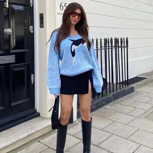 women's sweaters harajuku blue ribbed knitted sweater v neck autumn winter warm long sleeve knit pullover koreans female outwear, White;black
women's sweaters harajuku blue ribbed knitted sweater v neck autumn winter warm long sleeve knit pullover koreans female outwear, White;black