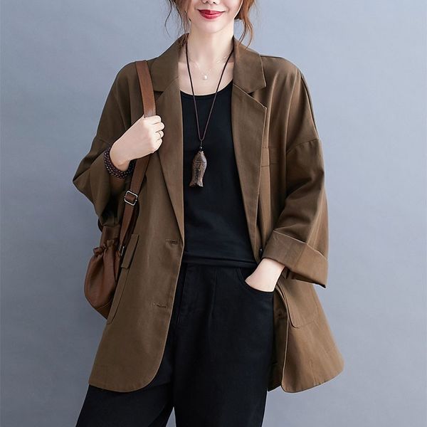 oversized women cotton linen casual blazer jackets new autumn simple style solid color loose female outerwear coats s1919 210412, White;black
oversized women cotton linen casual blazer jackets new autumn simple style solid color loose female outerwear coats s1919 210412, White;black