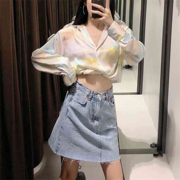 summer women's casual tie-dye printing lapel long-sleeved loose shirt 210430, White
summer women's casual tie-dye printing lapel long-sleeved loose shirt 210430, White