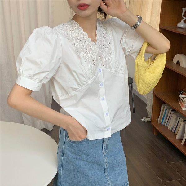 women's blouses & shirts 2021 arrivals chic nfashion solid v-neck sigle breasted bandage elegant fashion simple basic summer, White
women's blouses & shirts 2021 arrivals chic nfashion solid v-neck sigle breasted bandage elegant fashion simple basic summer, White