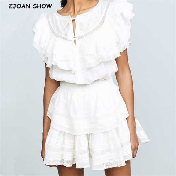 summer hollow out hole spiced lace ruffles hem short sleeve swing dress white women slim elastic waist mini dresses vestido 210429, Black;gray
summer hollow out hole spiced lace ruffles hem short sleeve swing dress white women slim elastic waist mini dresses vestido 210429, Black;gray