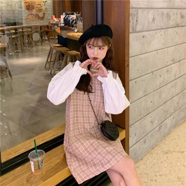 casual dresses vintage plaid long sleeve mini-dresses spring autumn sweet korean style loose patchwork slim vestidos fashion women clothing, Black;gray
casual dresses vintage plaid long sleeve mini-dresses spring autumn sweet korean style loose patchwork slim vestidos fashion women clothing, Black;gray