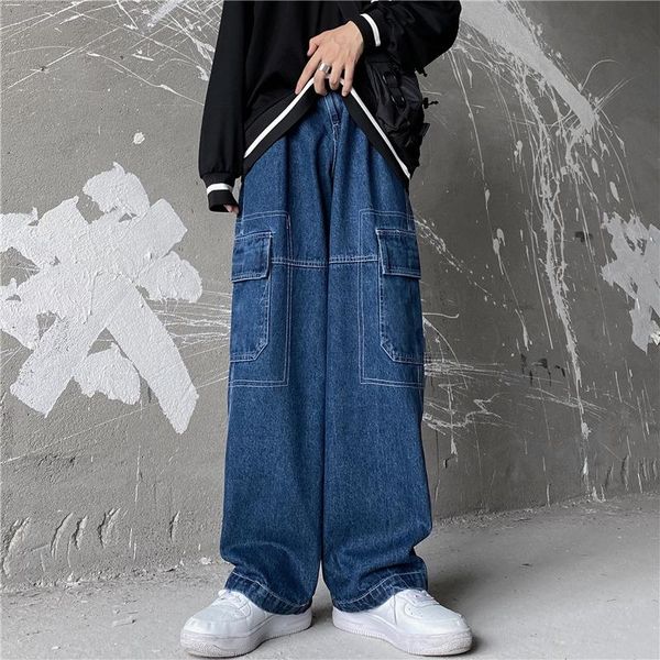 men's jeans coldyingan harajuku men large pocket work clothes and women's hip hop y2k wide leg pants, Blue
men's jeans coldyingan harajuku men large pocket work clothes and women's hip hop y2k wide leg pants, Blue