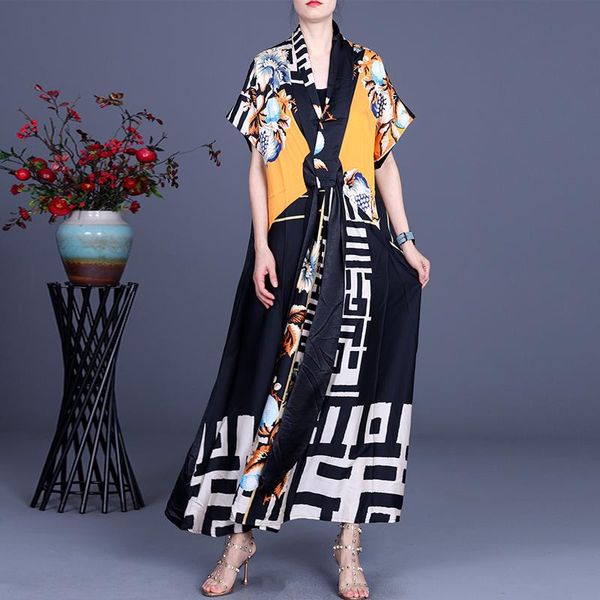 party dresses johnature women vintage irregular dress v-neck short sleeve robes print floral patchwork 2021 summer female clothes, White;black
party dresses johnature women vintage irregular dress v-neck short sleeve robes print floral patchwork 2021 summer female clothes, White;black