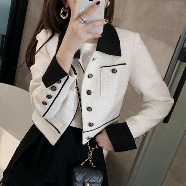 women's jackets lady jacket 2021 fall spring short style small fragrance coat color matching wild slim thin suit women lapel windcoat, Black;brown
women's jackets lady jacket 2021 fall spring short style small fragrance coat color matching wild slim thin suit women lapel windcoat, Black;brown