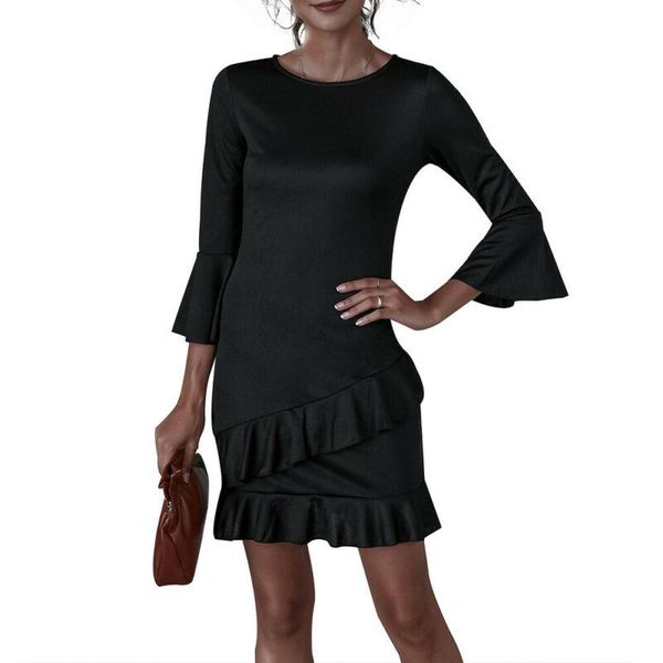 casual dresses women party mini ladies plain slim long sleeve ruffle cocktail dress, Black;gray
casual dresses women party mini ladies plain slim long sleeve ruffle cocktail dress, Black;gray