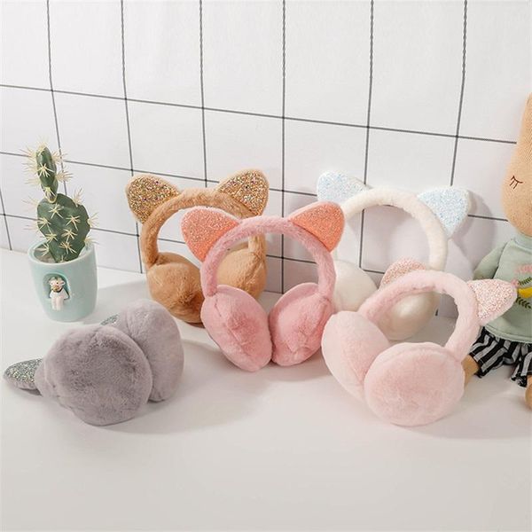 hair accessories cute cat ears winter outdoor kids warm earmuffs ear plush shiny sequin soft earflaps headband for gifts, Slivery;white
hair accessories cute cat ears winter outdoor kids warm earmuffs ear plush shiny sequin soft earflaps headband for gifts, Slivery;white