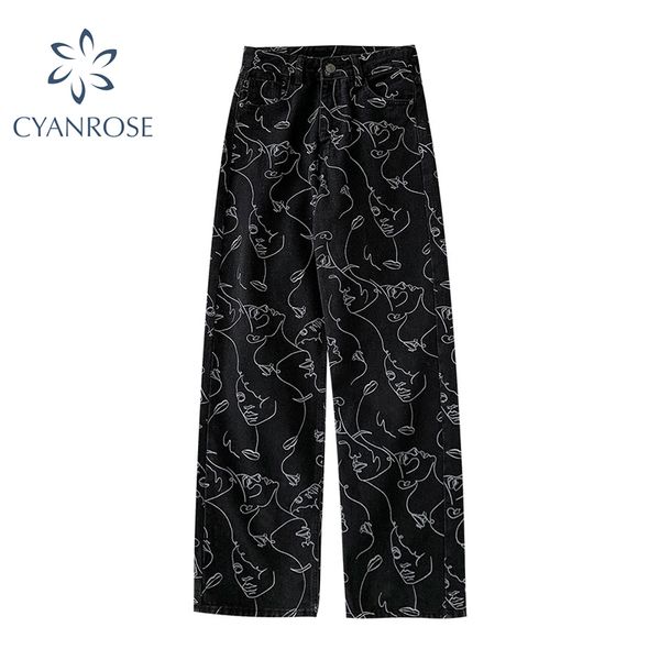 high waist jeans woman plus size street style abstract print denim pants cotton loose coated vintage washed boyfriend jeans 2021, Blue
high waist jeans woman plus size street style abstract print denim pants cotton loose coated vintage washed boyfriend jeans 2021, Blue