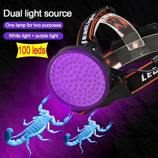 headlamps 100 led rechargeable headlight white & uv light headlamp usb scorpion torch detector lamp 18650 battery for dry pets urine&pet
headlamps 100 led rechargeable headlight white & uv light headlamp usb scorpion torch detector lamp 18650 battery for dry pets urine&pet