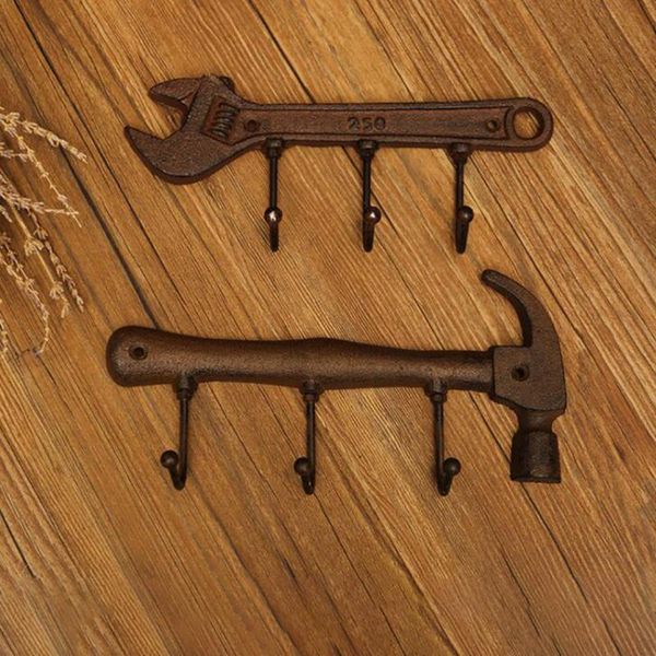 creative wall hook hanger mounted vintage iron hammer / wrench holder clothes bag rack practical home decoration hooks & rails
creative wall hook hanger mounted vintage iron hammer / wrench holder clothes bag rack practical home decoration hooks & rails