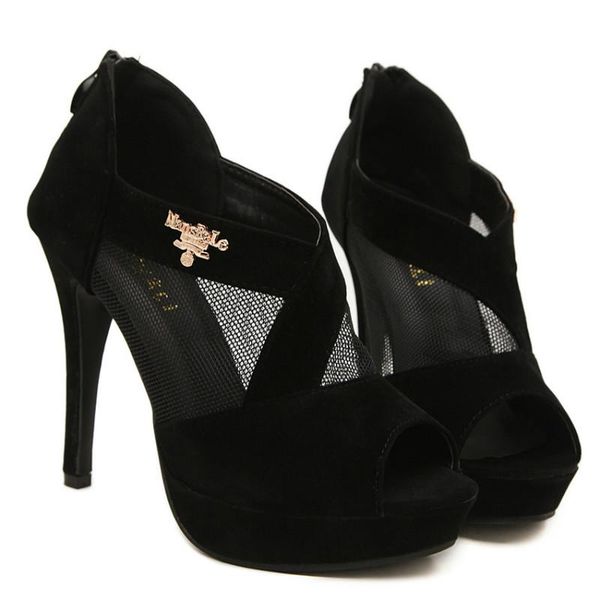 ultra fine with waterproof zippers mesh hollow fish head high heels women sandals, Black
ultra fine with waterproof zippers mesh hollow fish head high heels women sandals, Black