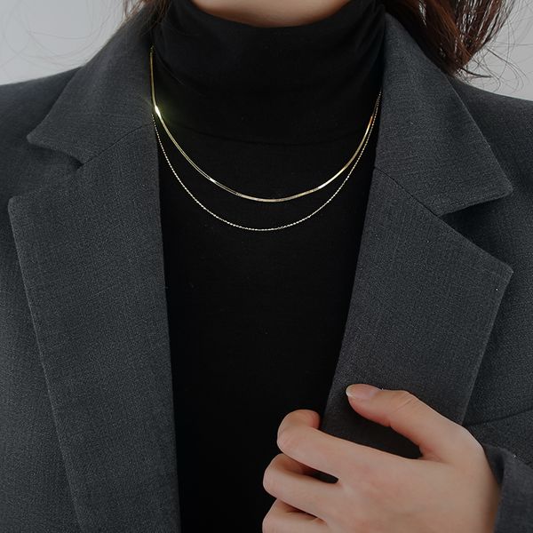 double the niche design feeling necklace wind collarbone chain necklace female female contracted temperament, Silver
double the niche design feeling necklace wind collarbone chain necklace female female contracted temperament, Silver
