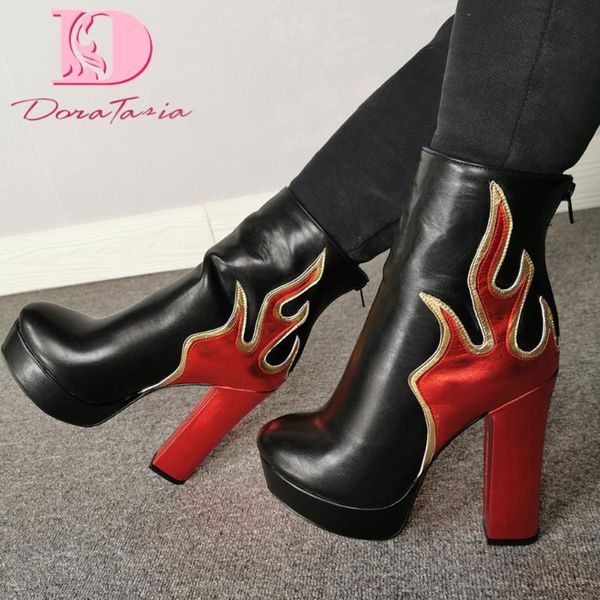 boots doratasia 2021 brand design plus size 48 women square heel med platform mixed colors zip pumps spring/autumn shoes, Black
boots doratasia 2021 brand design plus size 48 women square heel med platform mixed colors zip pumps spring/autumn shoes, Black