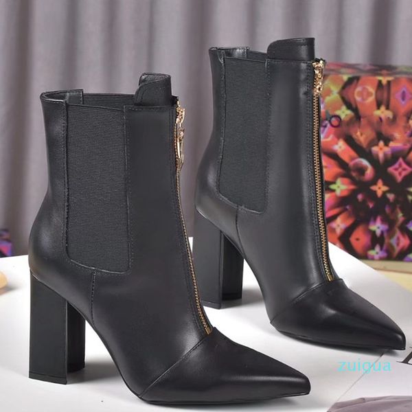 designer shoes leather high-quality women martin boots luxury pointed high heels fashionable all-match women's shoe size 35-40, Black
designer shoes leather high-quality women martin boots luxury pointed high heels fashionable all-match women's shoe size 35-40, Black