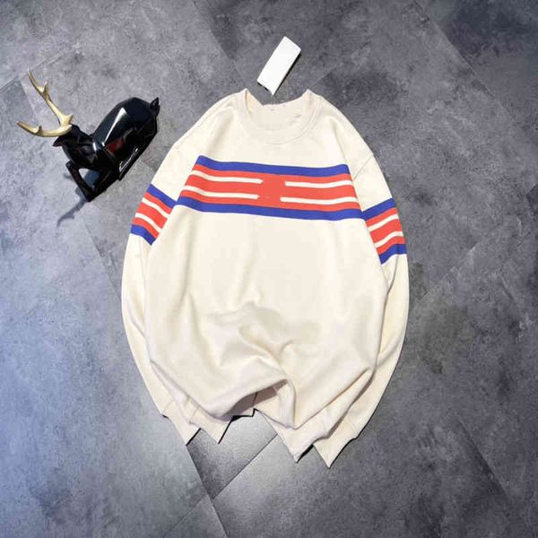 2022 factory wholesale new model 21 early autumn gu + red blue stripe g printed round neck sweater for men and women, Black 
2022 factory wholesale new model 21 early autumn gu + red blue stripe g printed round neck sweater for men and women, Black