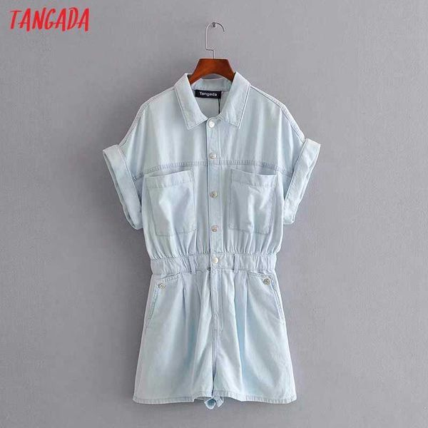 tangada fashion women summer light blue denim playsuit short sleeve buttons strethy waist pocket female playsuit 3h370 210609, Black;white
tangada fashion women summer light blue denim playsuit short sleeve buttons strethy waist pocket female playsuit 3h370 210609, Black;white