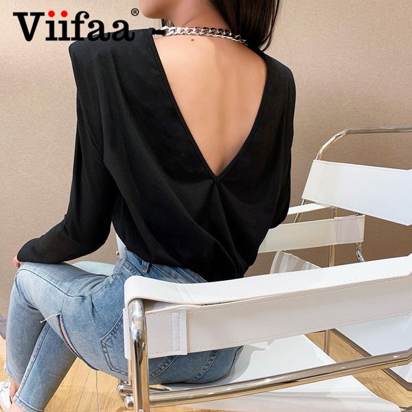 viifaa oversized t shirt shoulder pad elegant chain backless black women long sleeve autumn 2021 elegant ladies tshirts, White
viifaa oversized t shirt shoulder pad elegant chain backless black women long sleeve autumn 2021 elegant ladies tshirts, White