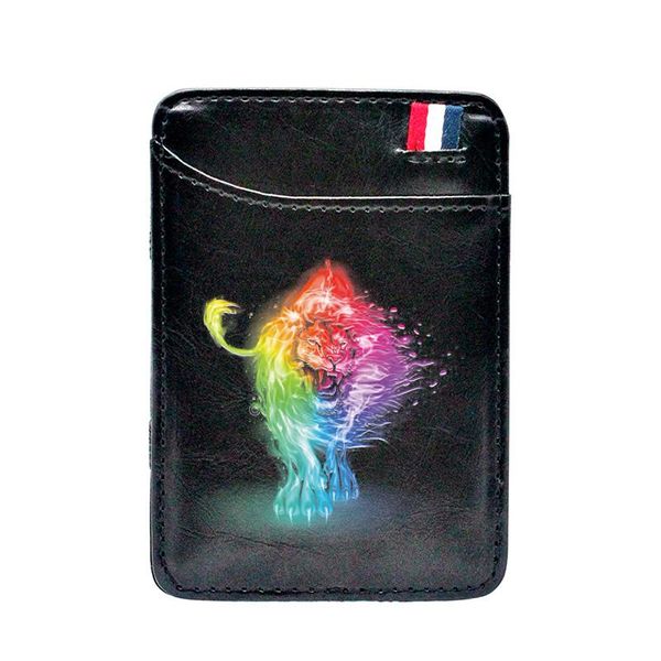 card holders black colorful lion design digital printing leather magic wallets men women cool purse short mini money clip, Brown;gray
card holders black colorful lion design digital printing leather magic wallets men women cool purse short mini money clip, Brown;gray