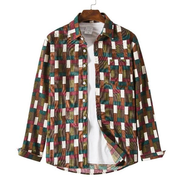 men's casual shirts feitong 2021 men plaid shirt ethnic corduroy long sleeved button down pocket winter autumn blosue retro, White;black
men's casual shirts feitong 2021 men plaid shirt ethnic corduroy long sleeved button down pocket winter autumn blosue retro, White;black