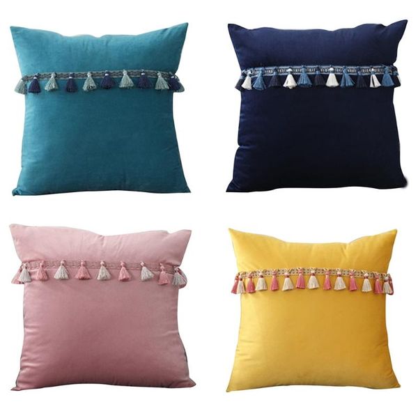 cushion/decorative pillow modern solid velvet throw case woven tassels patchwork sofa cushion cover
cushion/decorative pillow modern solid velvet throw case woven tassels patchwork sofa cushion cover