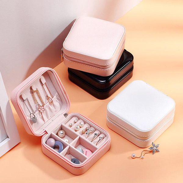 jewelry pouches, bags 2021 leather storage box travel portable organizer display case earring watch ring necklace zipper joyeros, Pink;blue
jewelry pouches, bags 2021 leather storage box travel portable organizer display case earring watch ring necklace zipper joyeros, Pink;blue