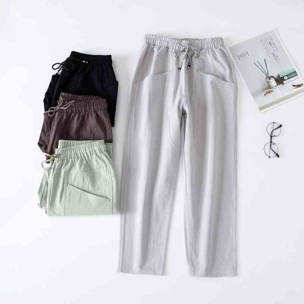 cotton linen pants women spring summer solid color harem pocket elastic waist loose casual woman's streetwear trousers 210514, Black;white
cotton linen pants women spring summer solid color harem pocket elastic waist loose casual woman's streetwear trousers 210514, Black;white