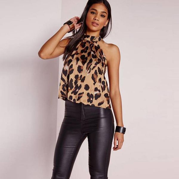 women shirt leopard sleeveless blouse ladies halter summer woman clothes casual blouses streetwear s 2xl, White
women shirt leopard sleeveless blouse ladies halter summer woman clothes casual blouses streetwear s 2xl, White
