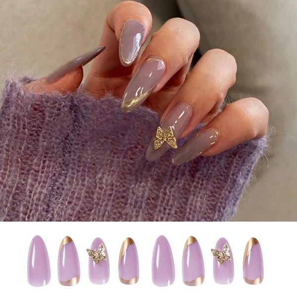 nail art kits 24pcs false nails with purple gold edge rhinestone butterfly designs short stiletto fake full tips press on
nail art kits 24pcs false nails with purple gold edge rhinestone butterfly designs short stiletto fake full tips press on