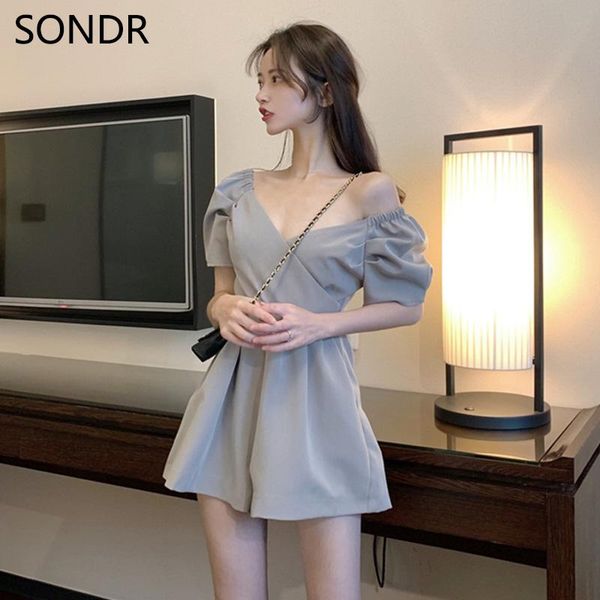 women's jumpsuits & rompers korean solid high waist wide leg slash neck strapless playsuits 2021 summer fashion short sleeve, Black;white
women's jumpsuits & rompers korean solid high waist wide leg slash neck strapless playsuits 2021 summer fashion short sleeve, Black;white