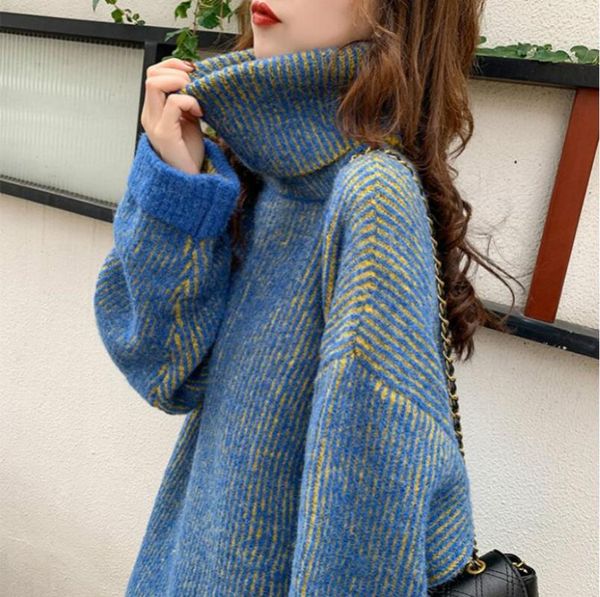 women's sweaters casual turtleneck oversized chunky knitted pullover sweater long sleeve loose thick jumper winter fashion k9035, White;black
women's sweaters casual turtleneck oversized chunky knitted pullover sweater long sleeve loose thick jumper winter fashion k9035, White;black