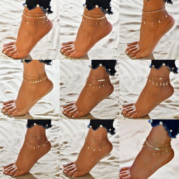 anklets modyle 3pcs/set stars for women gold color bohemian female crystal bead summer bracelet jewelry accessories, Red;blue
anklets modyle 3pcs/set stars for women gold color bohemian female crystal bead summer bracelet jewelry accessories, Red;blue