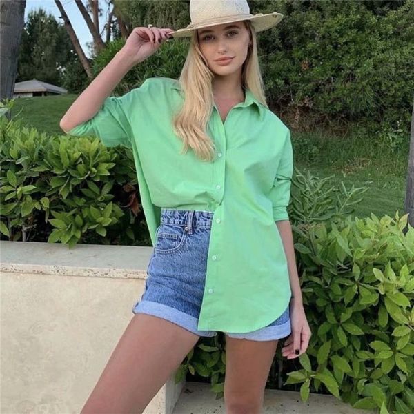 women's blouses & shirts woman casual green overzied cotton shirt 2021 spring fashion female solid basic ladies streetwear loose, White
women's blouses & shirts woman casual green overzied cotton shirt 2021 spring fashion female solid basic ladies streetwear loose, White