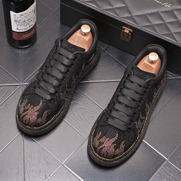 men glitter rhinestone shoes new mens fashion casual flats men's designer dress shoes rivet loafers male platform driving shoe 38-44, Black
men glitter rhinestone shoes new mens fashion casual flats men's designer dress shoes rivet loafers male platform driving shoe 38-44, Black