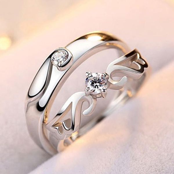 wedding rings 1 pair zircon couple charm open for women men adjustable, Slivery;golden
wedding rings 1 pair zircon couple charm open for women men adjustable, Slivery;golden