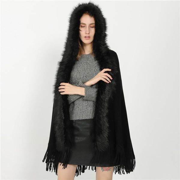 scarves 2021 design winter warm women solid fur ponchos and capes with cap oversized shawls wraps cashmere female bufanda, Blue;gray
scarves 2021 design winter warm women solid fur ponchos and capes with cap oversized shawls wraps cashmere female bufanda, Blue;gray