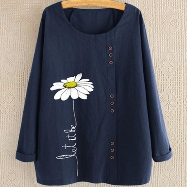 women cotton printing blouses casual plus size linen loose daily blouse beach simple ladies streetwear shirt, White
women cotton printing blouses casual plus size linen loose daily blouse beach simple ladies streetwear shirt, White
