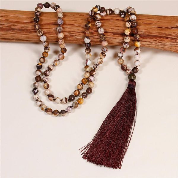 women 108 mala beads necklace 8mm natural stone tassel boho lariat yoga long fine jewelry drop pendant necklaces, Silver
women 108 mala beads necklace 8mm natural stone tassel boho lariat yoga long fine jewelry drop pendant necklaces, Silver
