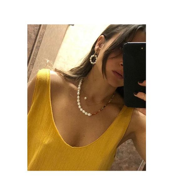 chains do not take off the ins necklace in a bath handmade colorful beads stitching baroque pearl clavicle chain 46cm, Silver
chains do not take off the ins necklace in a bath handmade colorful beads stitching baroque pearl clavicle chain 46cm, Silver