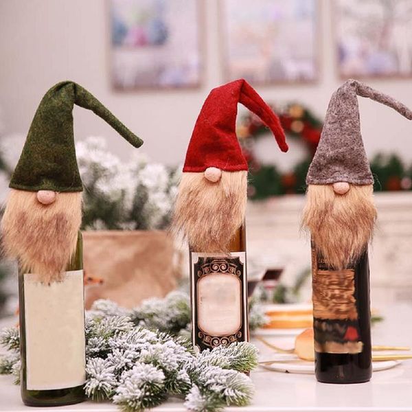 christmas decorations resuable wine bottle cover santa dinner table beard hat bag decor gift baskets for decoration
christmas decorations resuable wine bottle cover santa dinner table beard hat bag decor gift baskets for decoration