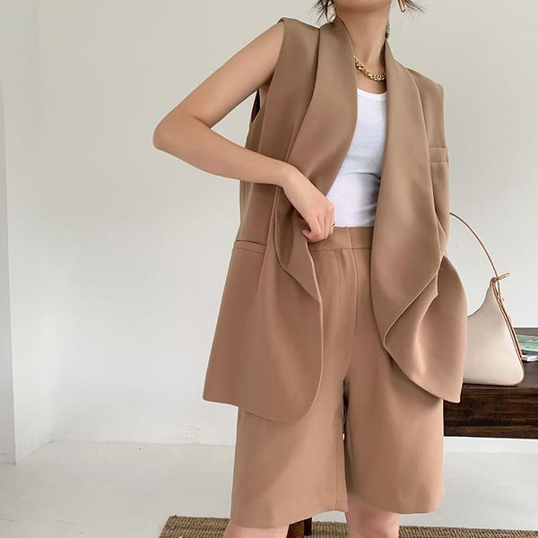 sleeveless blazer women sets 2021 fashion short pants pieces suits blazers casual outwear women's &, White;black
sleeveless blazer women sets 2021 fashion short pants pieces suits blazers casual outwear women's &, White;black