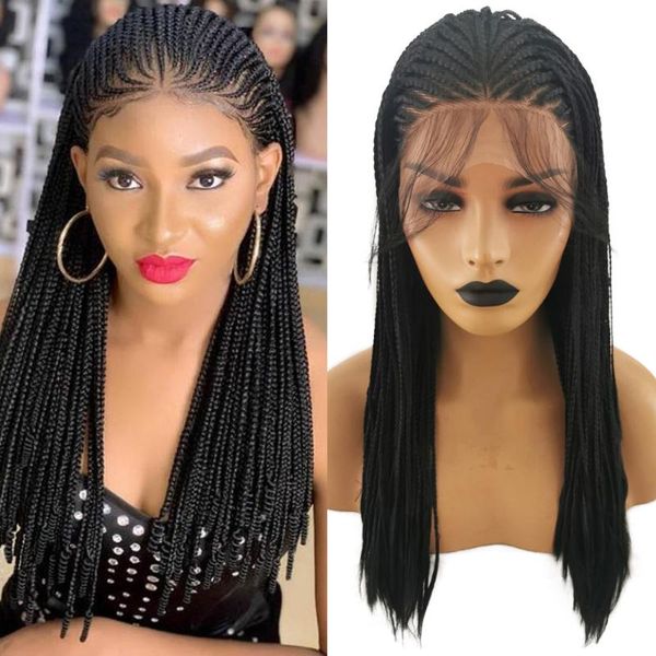 synthetic wigs fanxiton black color hair braided box braids heat resistant fiber lace front wig for women
synthetic wigs fanxiton black color hair braided box braids heat resistant fiber lace front wig for women