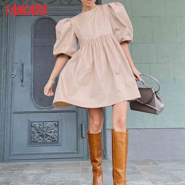 women khaki summer o neck puff short sleeve back zipper ladies mini dress vestidos ai44 210416, Black;gray
women khaki summer o neck puff short sleeve back zipper ladies mini dress vestidos ai44 210416, Black;gray